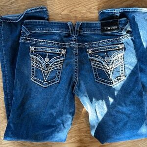Vigoss jeans, size 11/12, length 33, distressed- see photos